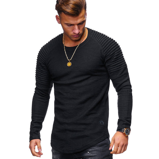 Herren Langarmshirt mit strukturierter Oberfläche und Raglanärmeln EB