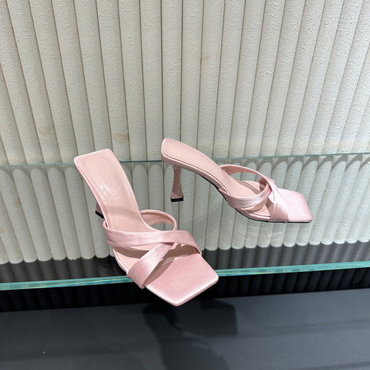 Damen elegante High Heel Sandalen mit gekreuzten Riemen EB