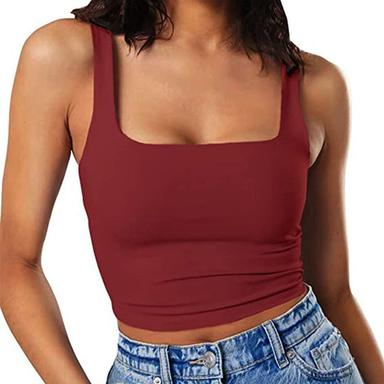 Damen Crop-Top mit quadratischem Ausschnitt und schmalem Schnitt EB