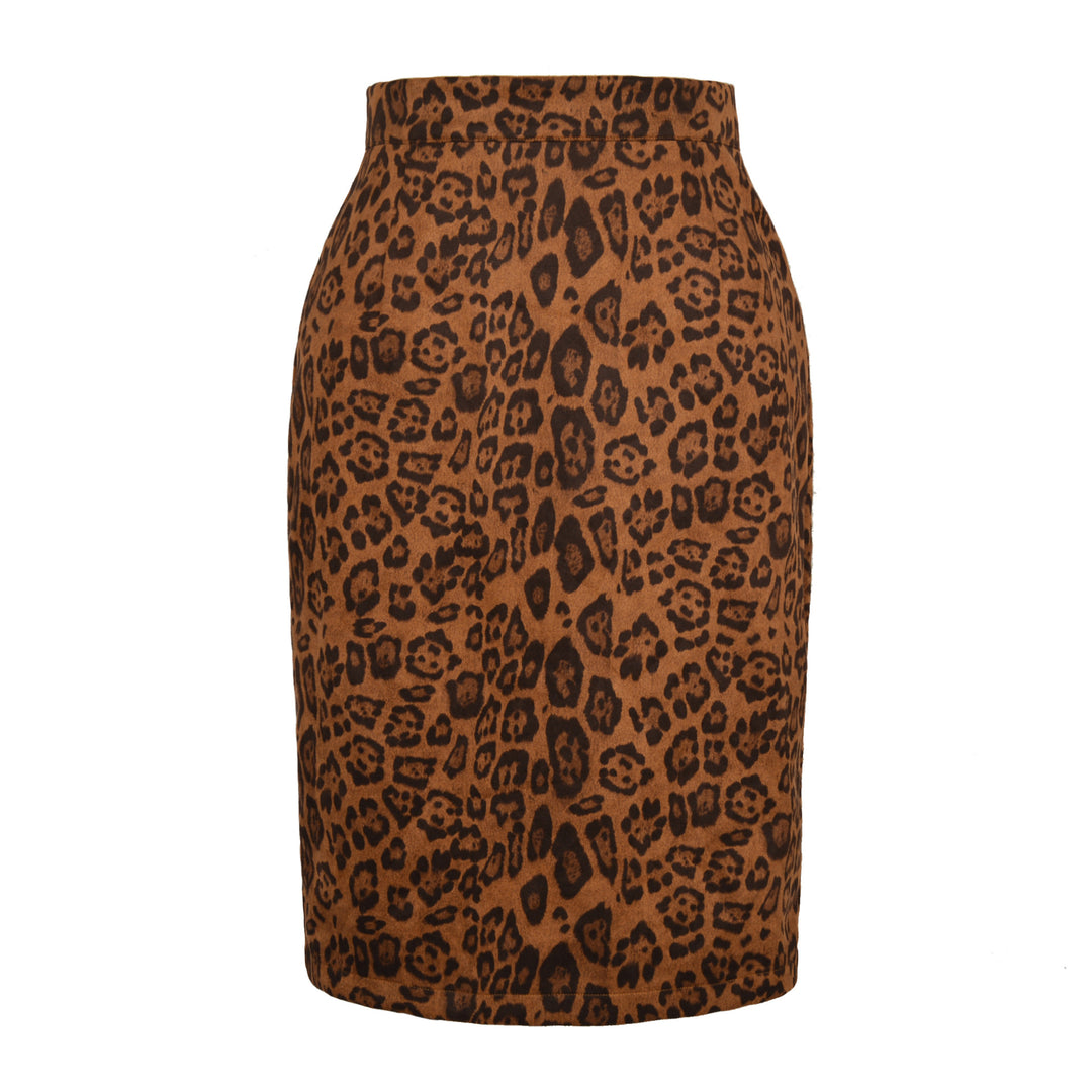 Damen Bleistiftrock mit Leoparddruck EB