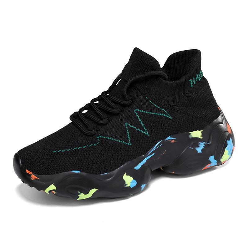 Damen Modische und atmungsaktive Stricksneaker mit elastischem Schaft EB
