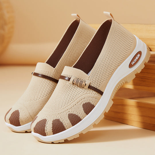 Damen Flexibilität Slip-On Freizeitschuhe mit atmungsaktivem Obermaterial EB