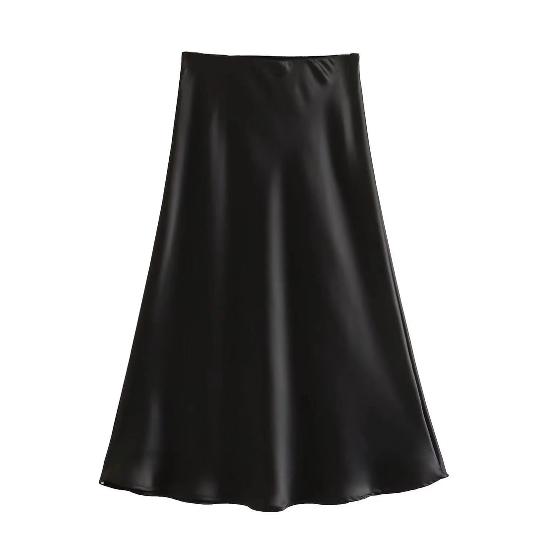 Damen Maxi-Rock aus fließendem Stoff mit elegantem Fall EB
