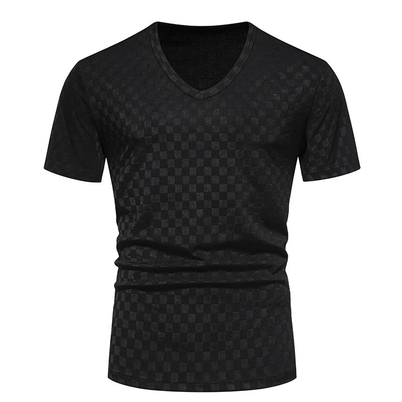 Herren V-Ausschnitt Shirt mit strukturierter Oberfläche EB