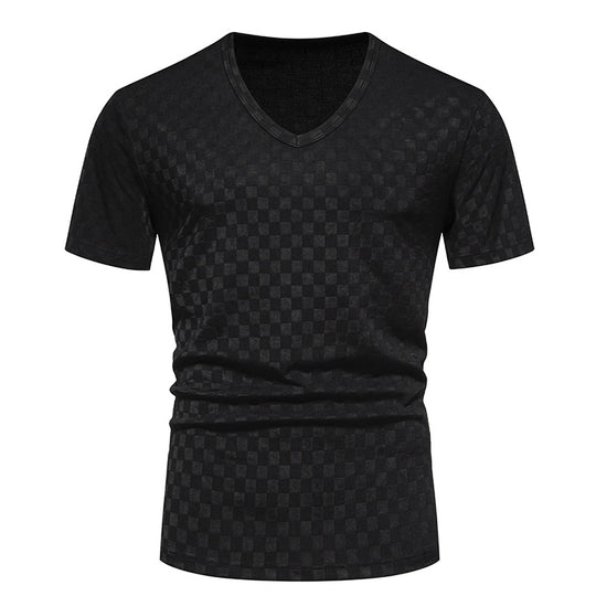 Herren V-Ausschnitt Shirt mit strukturierter Oberfläche EB