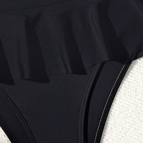 Damen Badeset mit eleganter Rüsche und hohem Taille EB