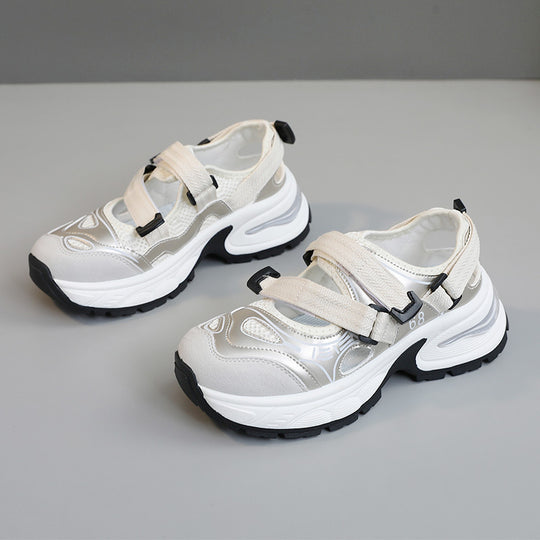 Damen Sportliche Sneakers mit verstellbarem Riemen und atmungsaktiver Obermaterialstruktur EB