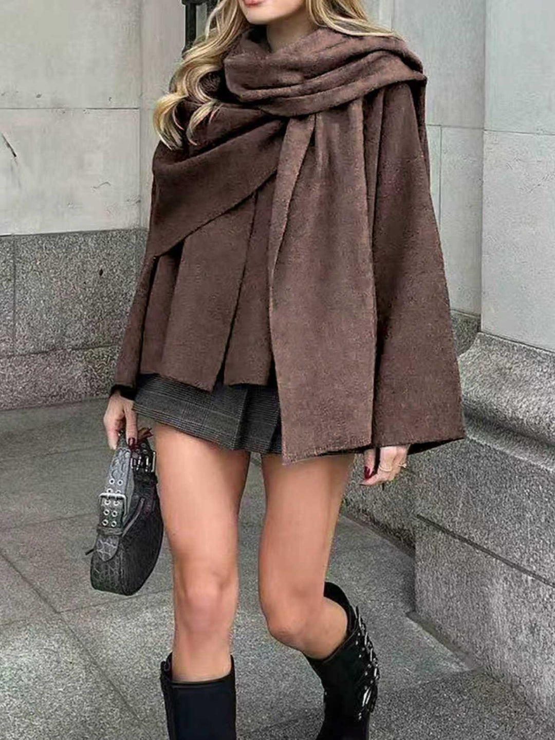 Damen Wickeljacke mit lässigem Schnitt und hochgeschlossenem Design EB