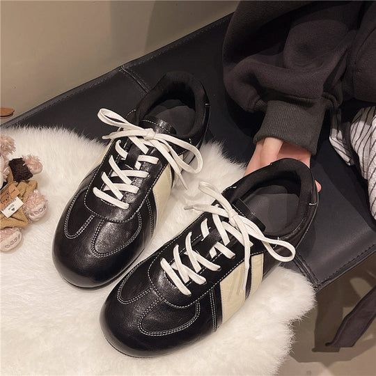 Damen Sportliche Sneaker aus hochwertigem Leder mit ergonomischer Sohle EB