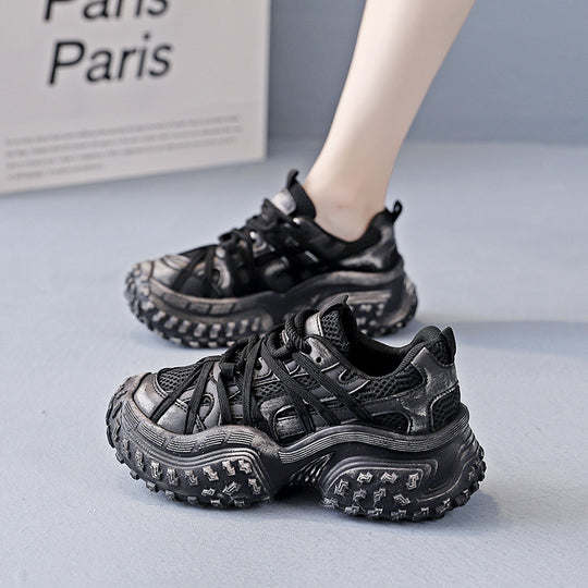 Damen Chunky Sneakers mit rutschfester Sohle und atmungsaktivem Obermaterial EB