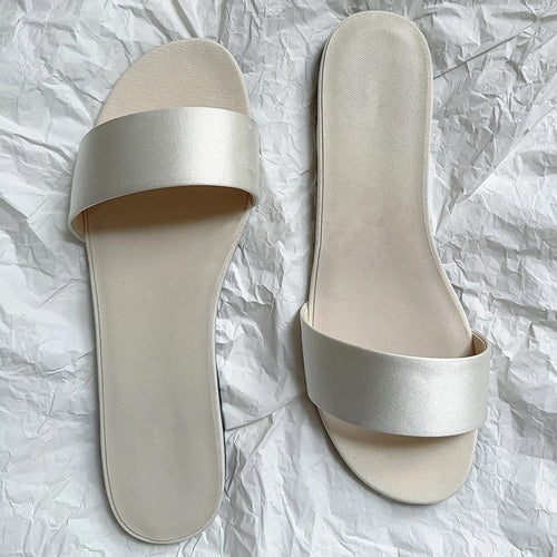 Damen Elegante und komfortable Slipper mit breiten Riemen EB