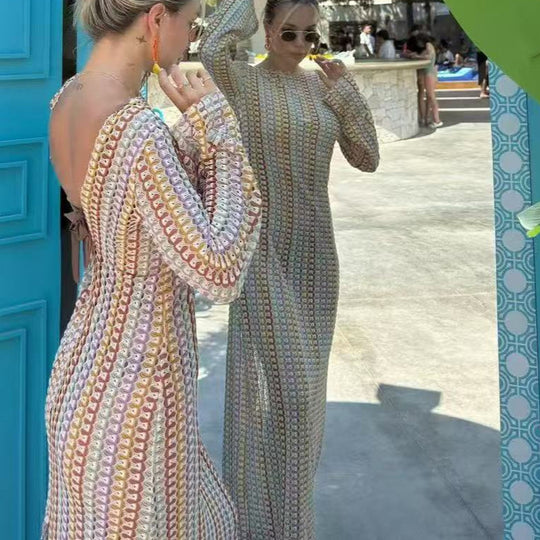 Damen Hüftlanges Strandkleid mit weiter Passform EB