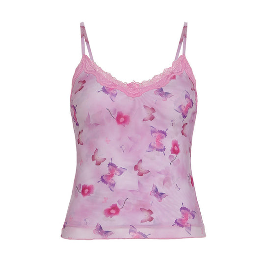 Damen Spitzenoberteil mit floralem Design EB