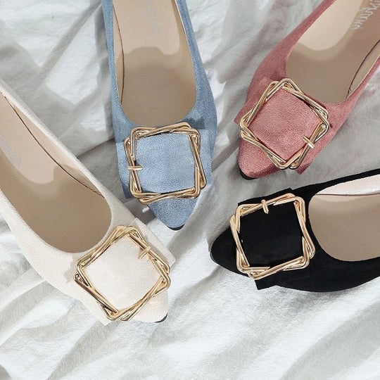Damen Ballerinas mit eleganter Schmuckschließe EB