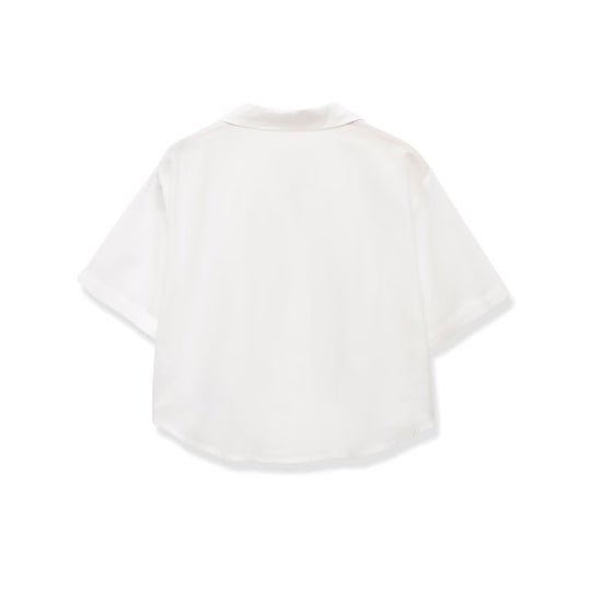 Damen Kurzarmbluse mit elegantem Schnitt und hochwertiger Satinoberfläche EB