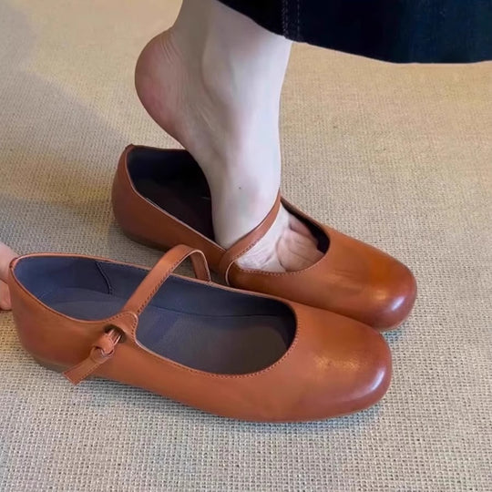 Damen Ballerinas mit elegantem Riemenverschluss und weicher Innensohle EB