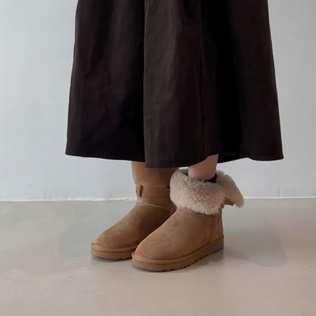 Damen Kuschelige Winterboots mit weichem Kunstfellkragen und robuster Sohle EB