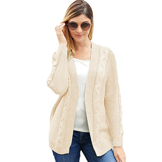 Damen Strickjacke mit zeitlosem Zopfmuster EB