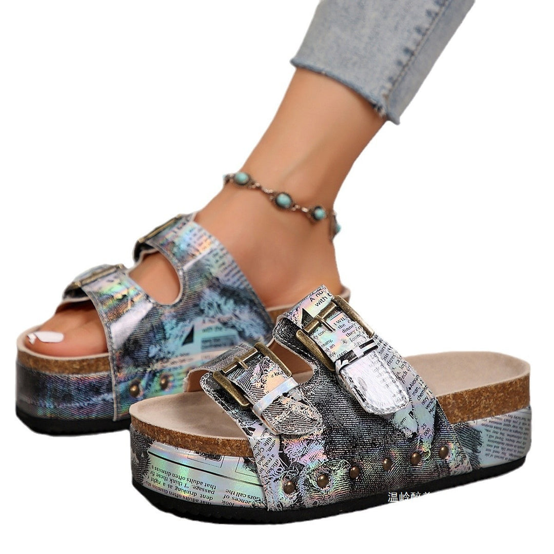 Damen Luftige Sandalen mit doppeltem Riemendesign und praktischen Schnallen EB