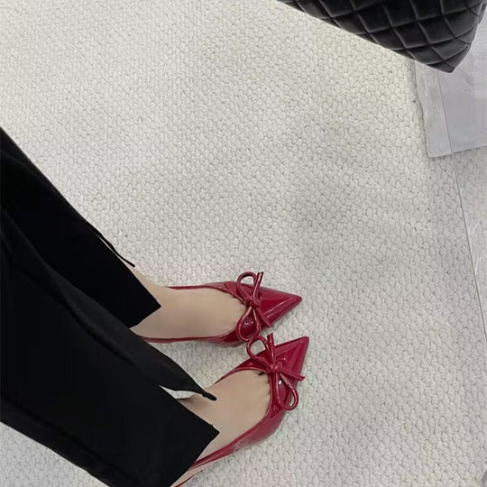 Damen Slingback-Pumps mit dekorativem Schleifenakzent EB