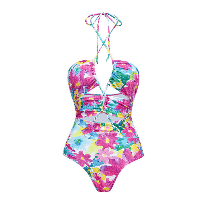 Damen Bikiniset mit voluminösen Rüschendetails und fließendem Maxi-Rock EB