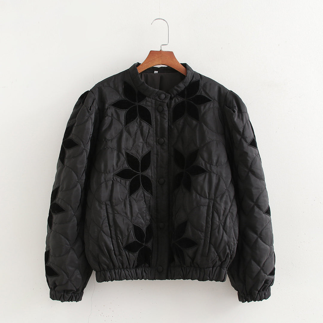 Damen gesteppte Blumenjacke EB