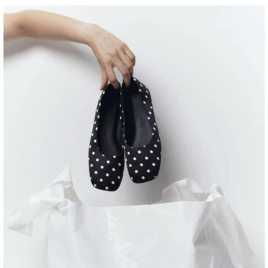 Damen Ballerinas mit eleganter Punktestruktur und bequemem Innenfutter EB