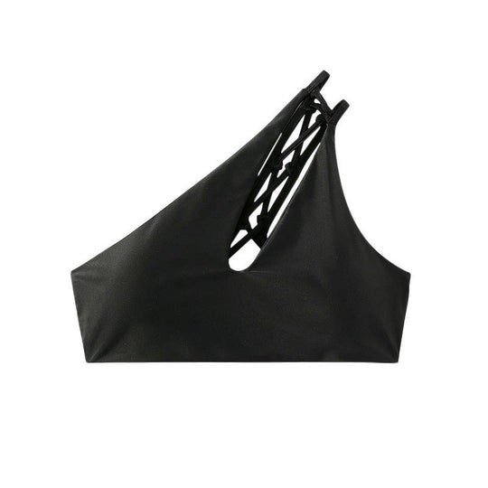 Damen Einseitiger Bikini-Top mit kreativem Schnitt EB