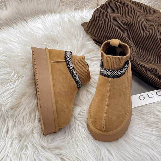 Damen modische Ankle Boots mit elastischem Kragen und rutschfester Sohle EB