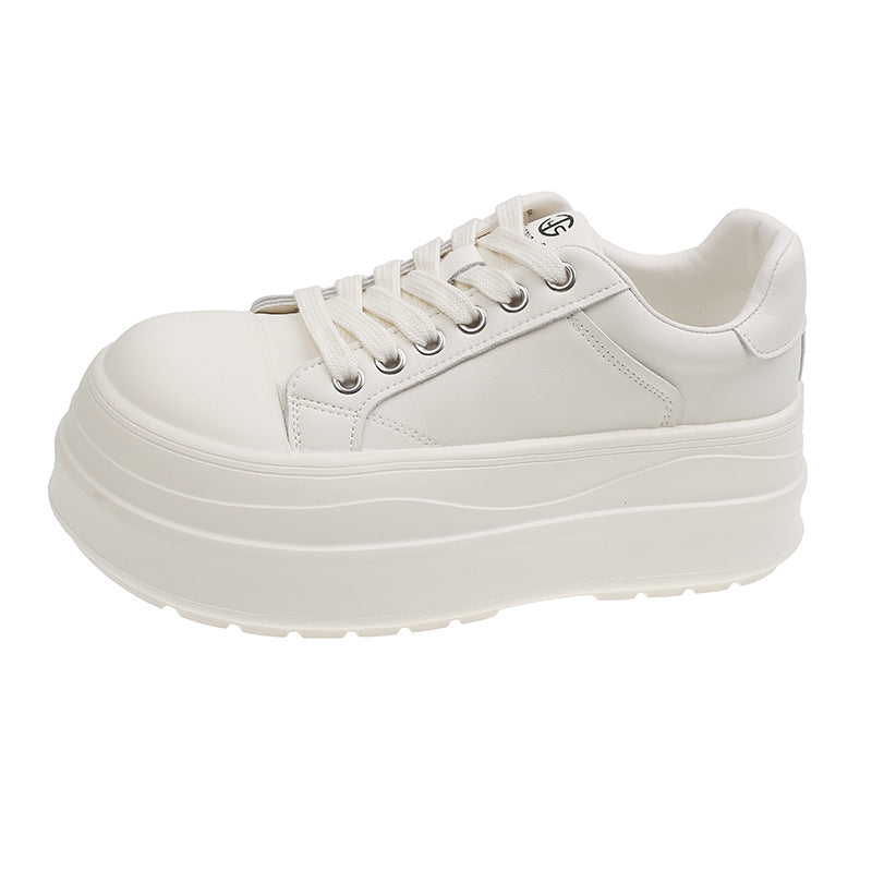 Damen modische Plateau Sneakers mit robustem Obermaterial und detaillierter Schnürung EB
