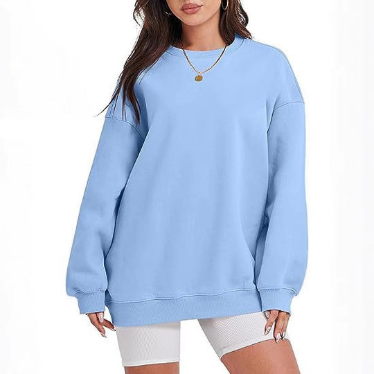 Damen nan extraweites Oversize-Sweatshirt mit überschnittener Schulter und angerautem Innenfutter EB