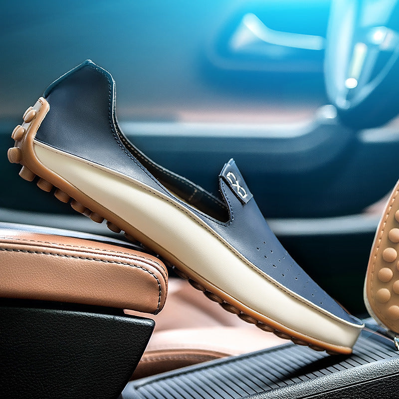 Damen eleganter Driving‑Mokassin mit weichem Lederlook, gepolstertem Komfortfußbett und profiliertem Noppenlaufsohle EB