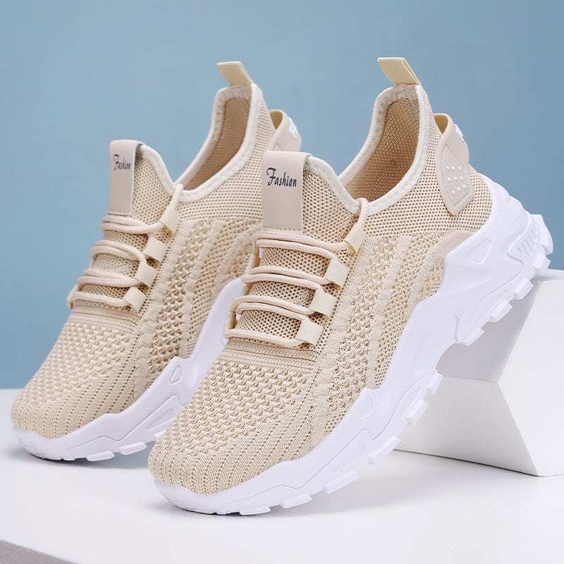 Damen Atmungsaktive Fitness Sneakers mit flexiblem Strickoberteil und rutschfester Sohle EB