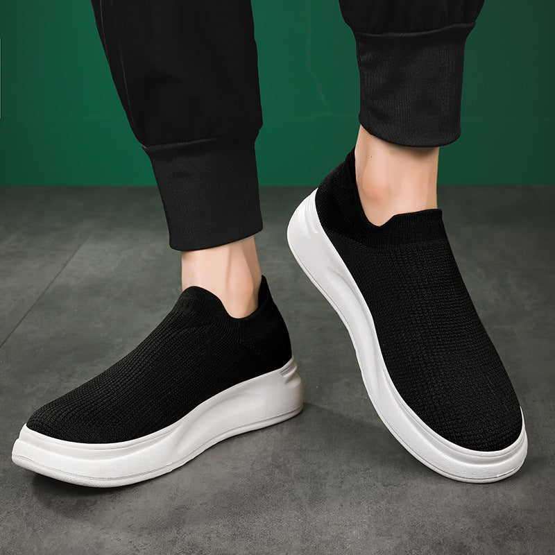 Unisex nan atmungsaktiver Strick-Freizeitschuh mit sockenähnlichem Schaft und rutschfester Laufsohle EB