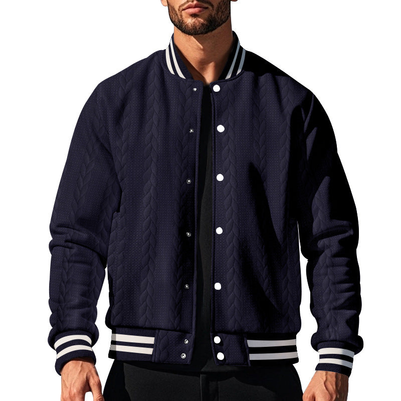 Herren lässige Bomberjacke mit strukturiertem Design EB