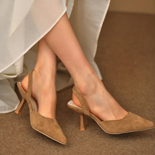 Damen Slingback-Pumps mit elegantem V-Ausschnitt und modischer Absatzhöhe EB