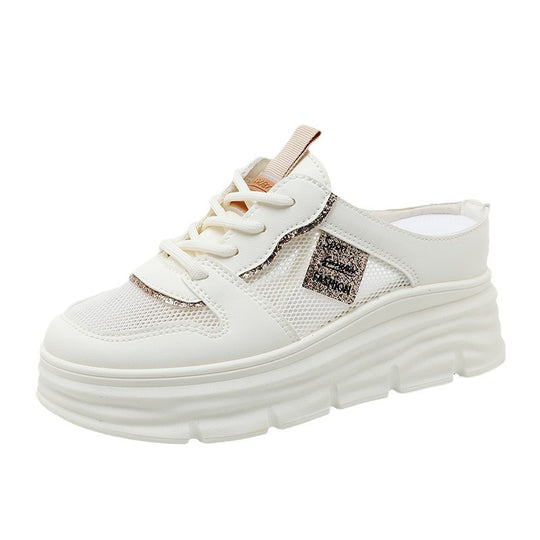 Damen Plattform Sneaker mit atmungsaktivem Mesh-Obermaterial und geräumiger Sohle EB