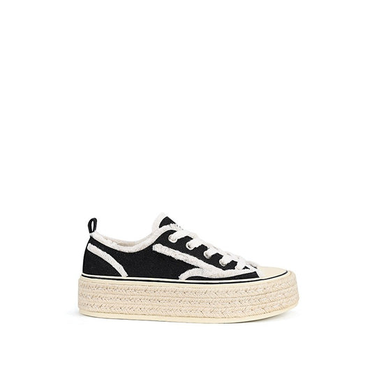Damen modische Plateausneaker aus hochwertigem Canvas mit komfortabler Sohle EB