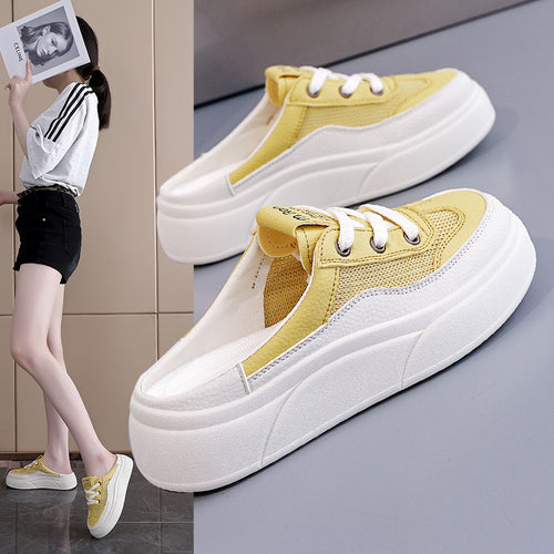 Damen Freizeitsneaker mit elastischem Design und dicker Laufsohle EB