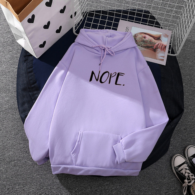 Damen nan lässiger Kapuzenpullover mit Statement-Print, Kängurutasche und weichem Fleece EB