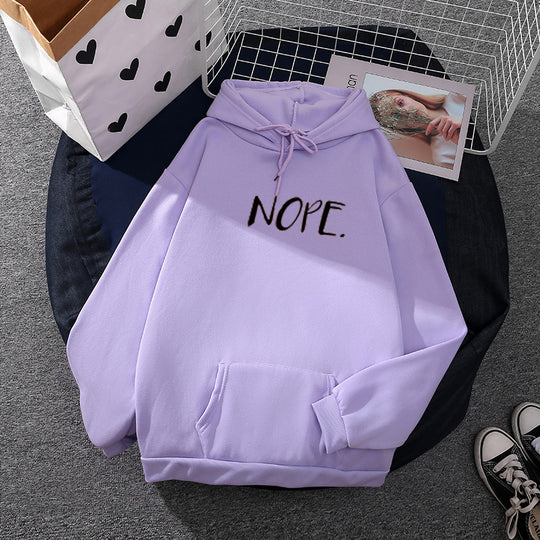Damen nan lässiger Kapuzenpullover mit Statement-Print, Kängurutasche und weichem Fleece EB