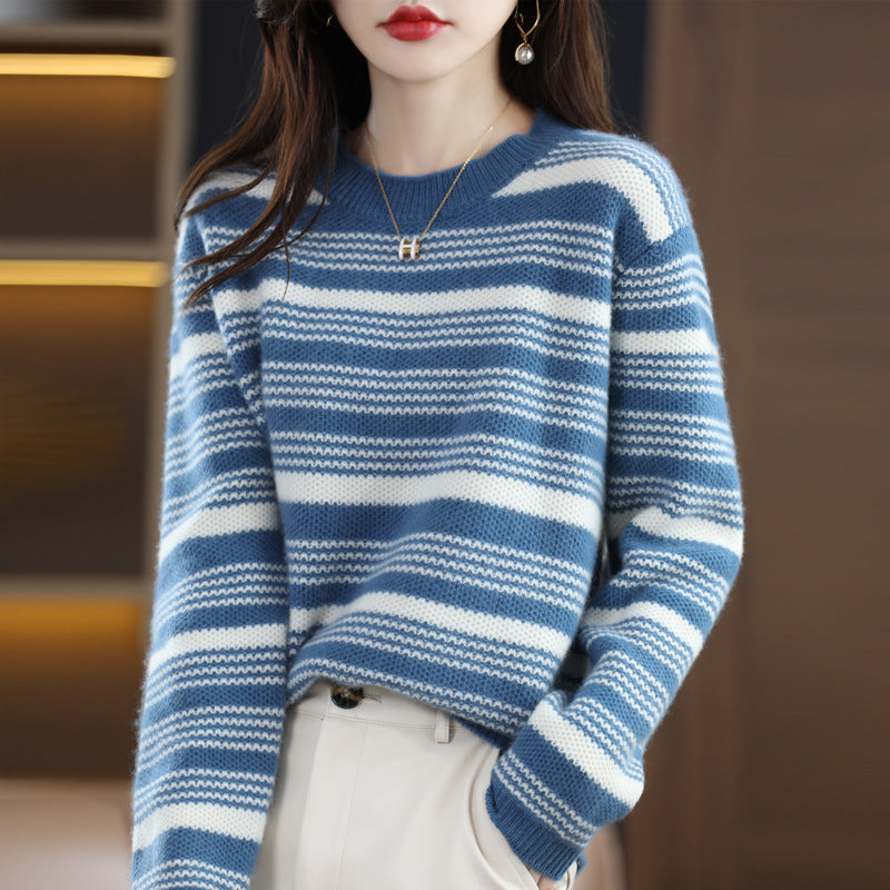 Damen gemusterter Strickpullover EB