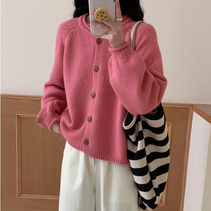 Damen Strickjacke mit asymmetrischem Schnitt und großzügigen Ballonärmeln EB