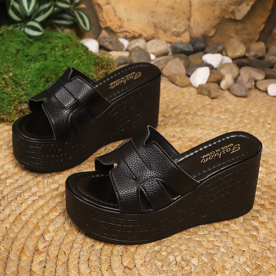 Damen Plattform-Pantoletten mit trendigem Riemchen-Design EB