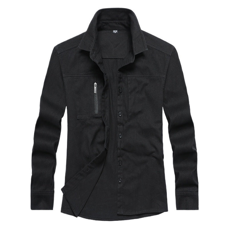 Herren Langarmshirt mit praktischen Taschen und modernem Schnitt EB