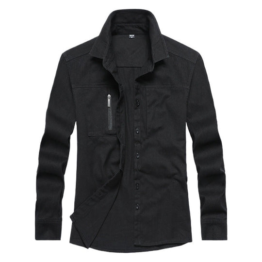 Herren Langarmshirt mit praktischen Taschen und modernem Schnitt EB