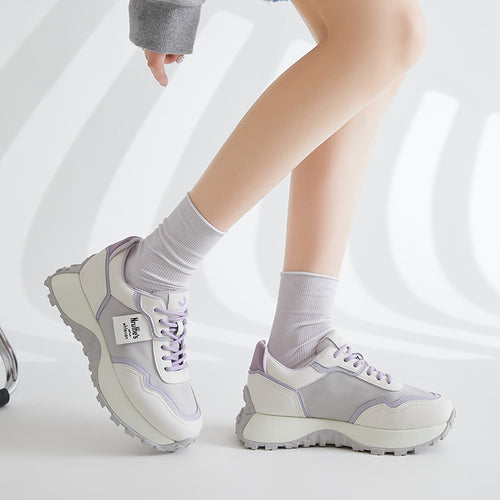 Damen Chunky Sneakers mit trendigem Design und stoßdämpfender Sohle EB