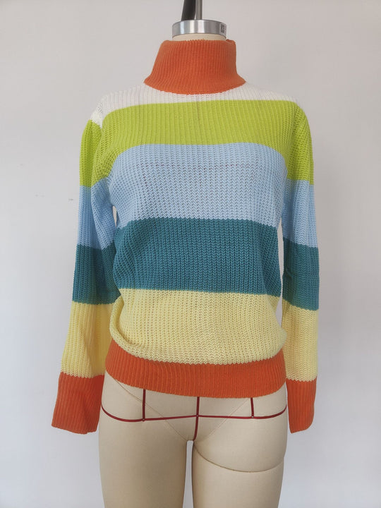 Damen modischer Strickpullover mit Farbverlauf EB