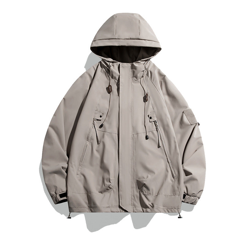 Damen lässige Outdoor-Jacke mit verstellbarem Kapuzensystem und funktionalen Taschen EB