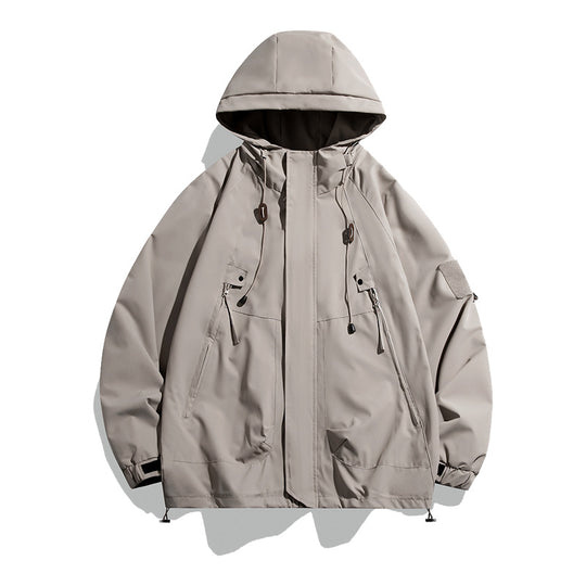 Damen lässige Outdoor-Jacke mit verstellbarem Kapuzensystem und funktionalen Taschen EB